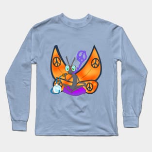 Peace Sigh Butterfly Long Sleeve T-Shirt